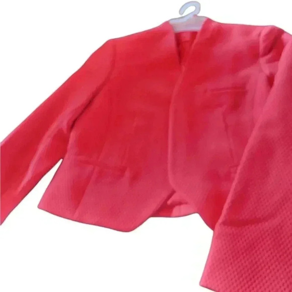 Retro Bright Orange Basketweave Cropped Jacket NWOT size 8 - Picture 3 of 13